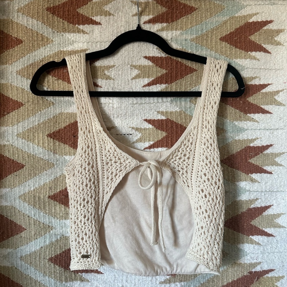 Rip Curl Cream Crochet Tank Top - Picture 2 of 7